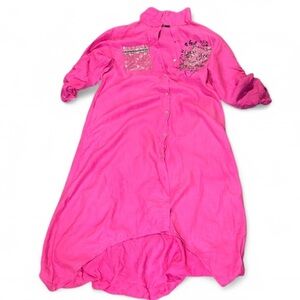High Low Pink Dress with Billowy Design